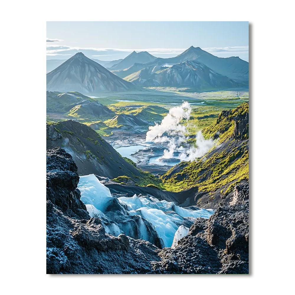 The Land Of Fire And Ice In Iceland Painting Number Kit