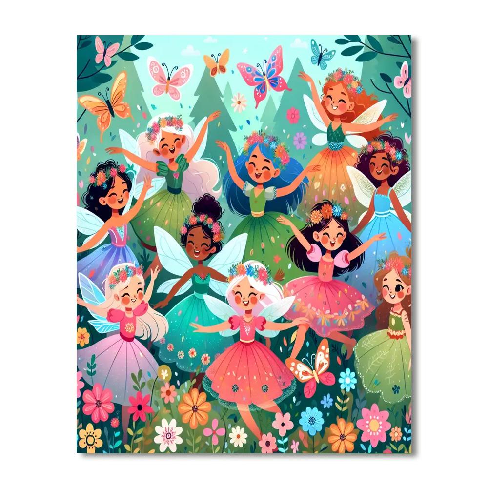 Playful Woodland Fairies Numbered Painting Kits