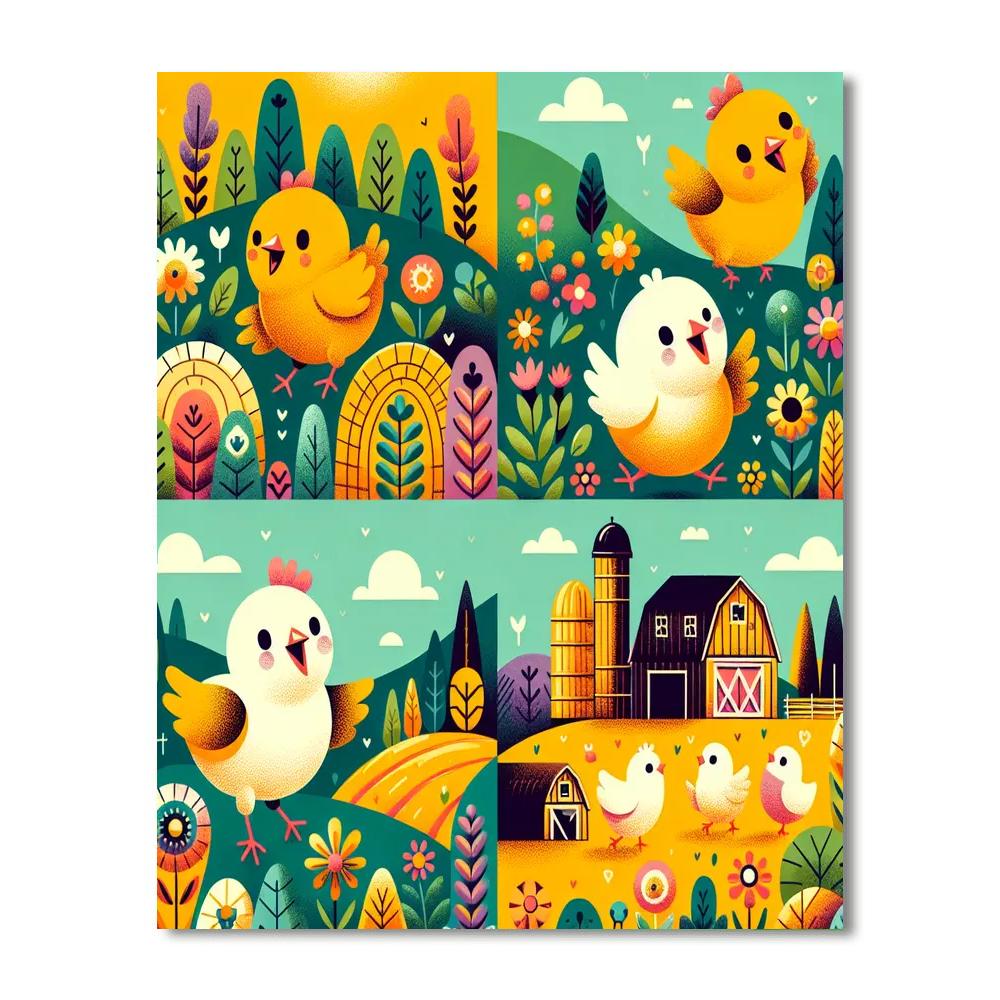 Cheerful Chick Farmyard Painting By Numbers Kit