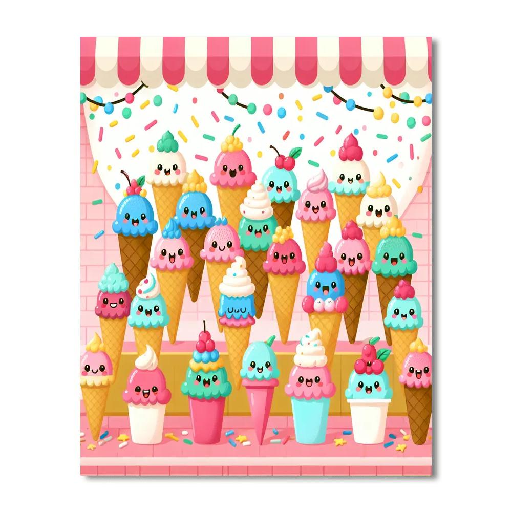 Bubbly Ice Cream Adventure Painting By Numbers Kit