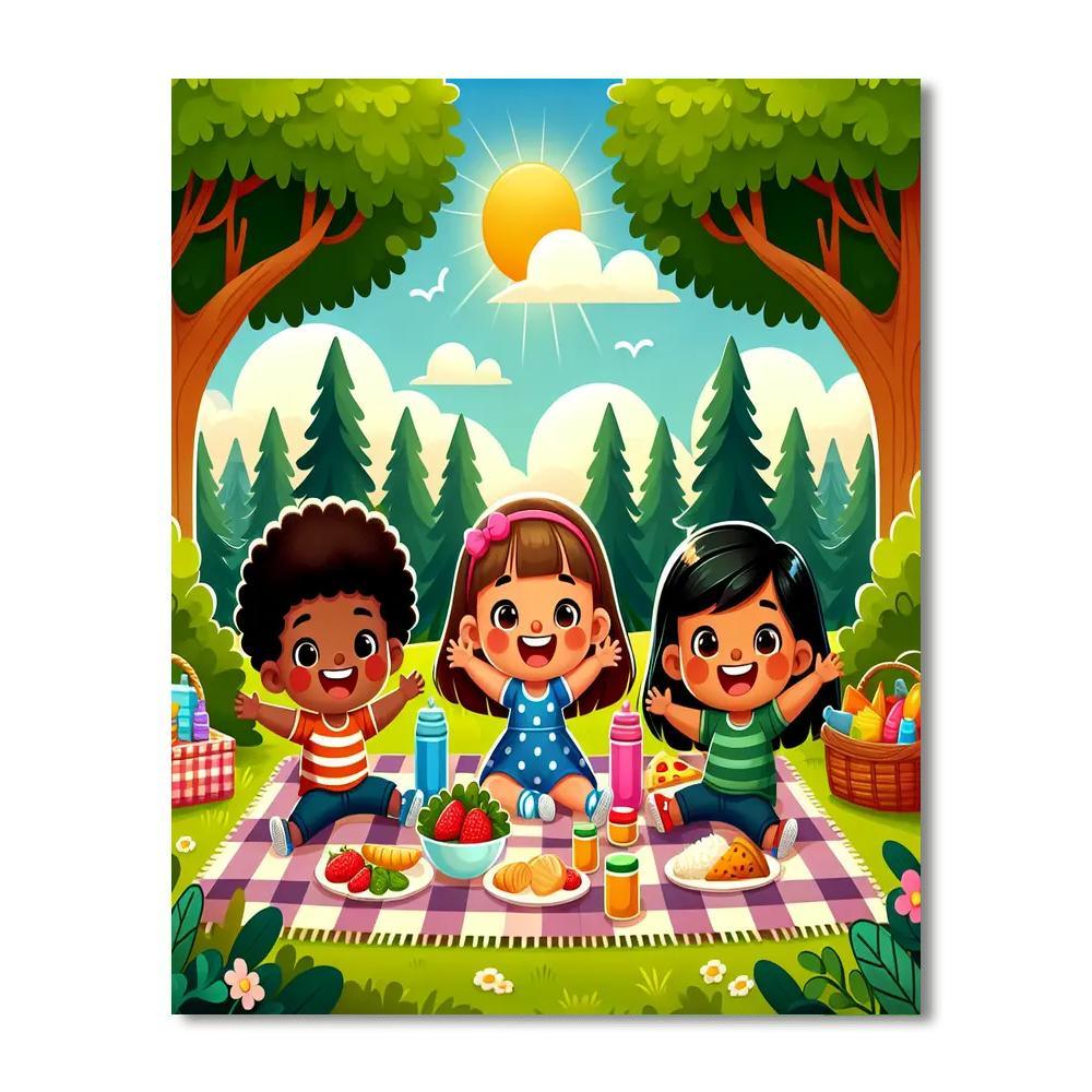 Cheerful Forest Picnic Paint By Numbers Art