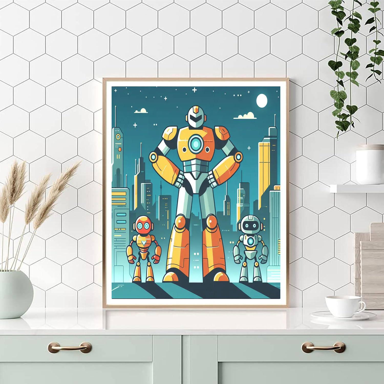Robot Hero's Quest Paint By Color