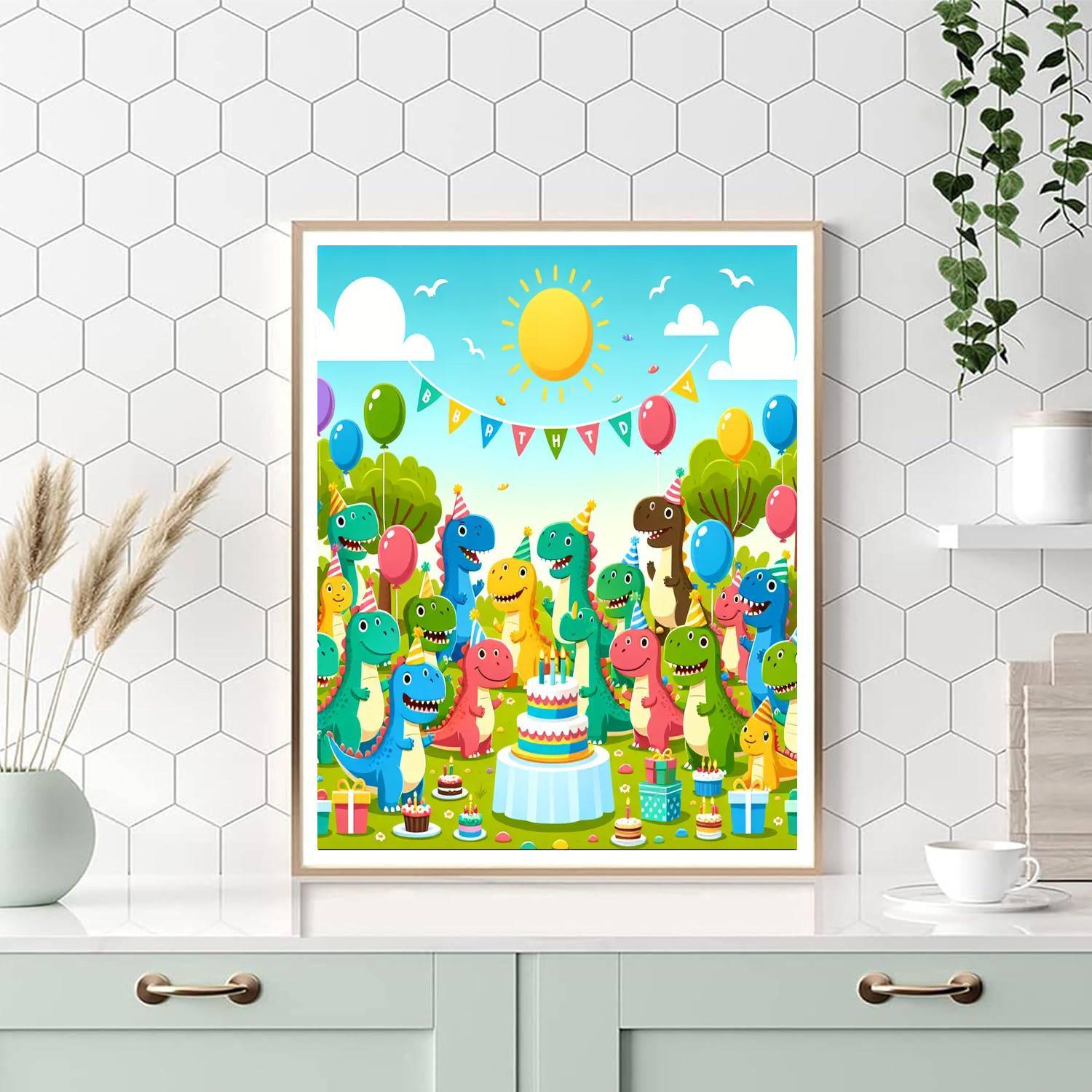 Dino Party Celebration Paint By Number