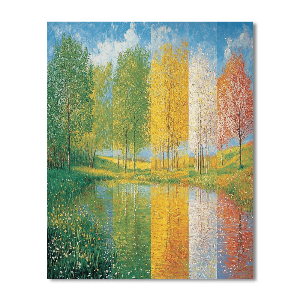 Claude Monet Inspired Dance Of Seasons  Paint By Numbers Art