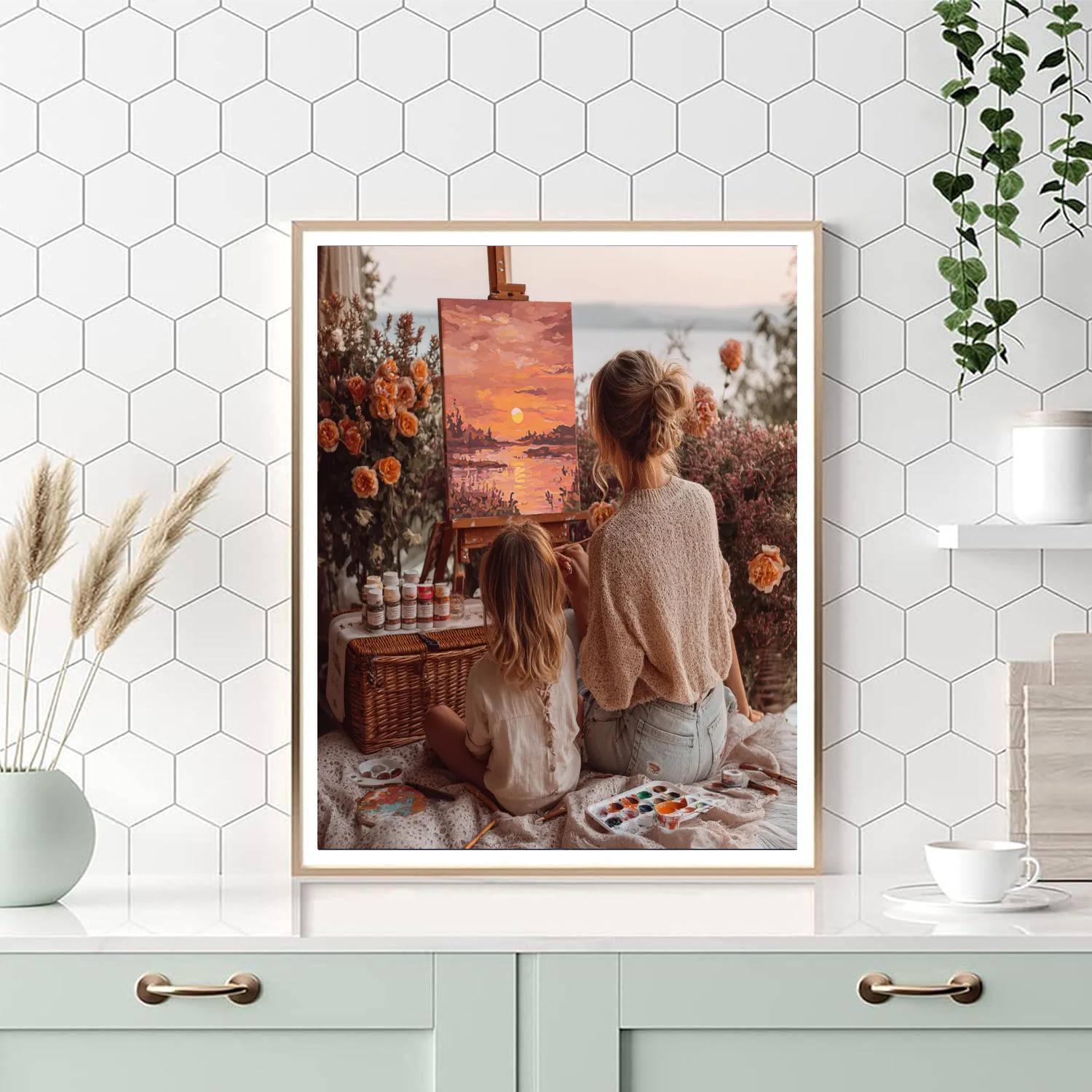 Sunset Picnic With Mom Paint By Numbers Kits