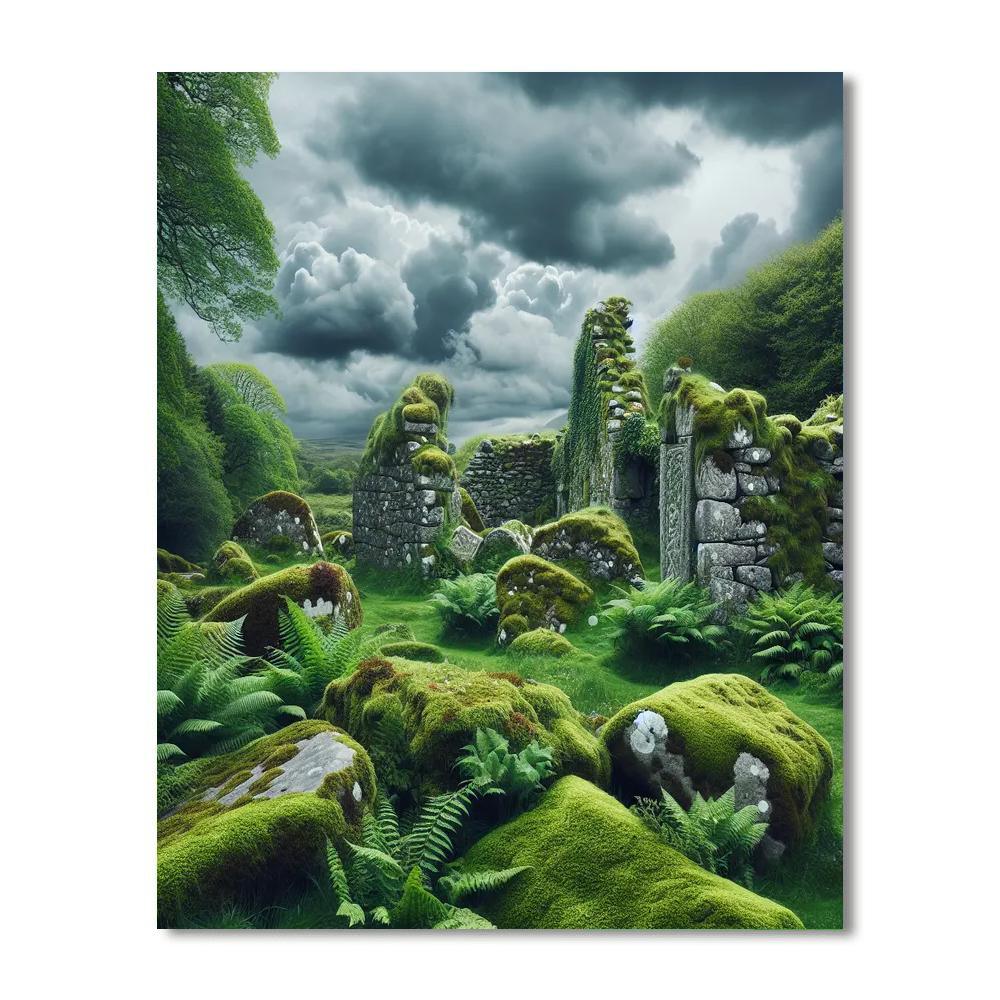 Celtic Ruins Mystery Painting Number Kit