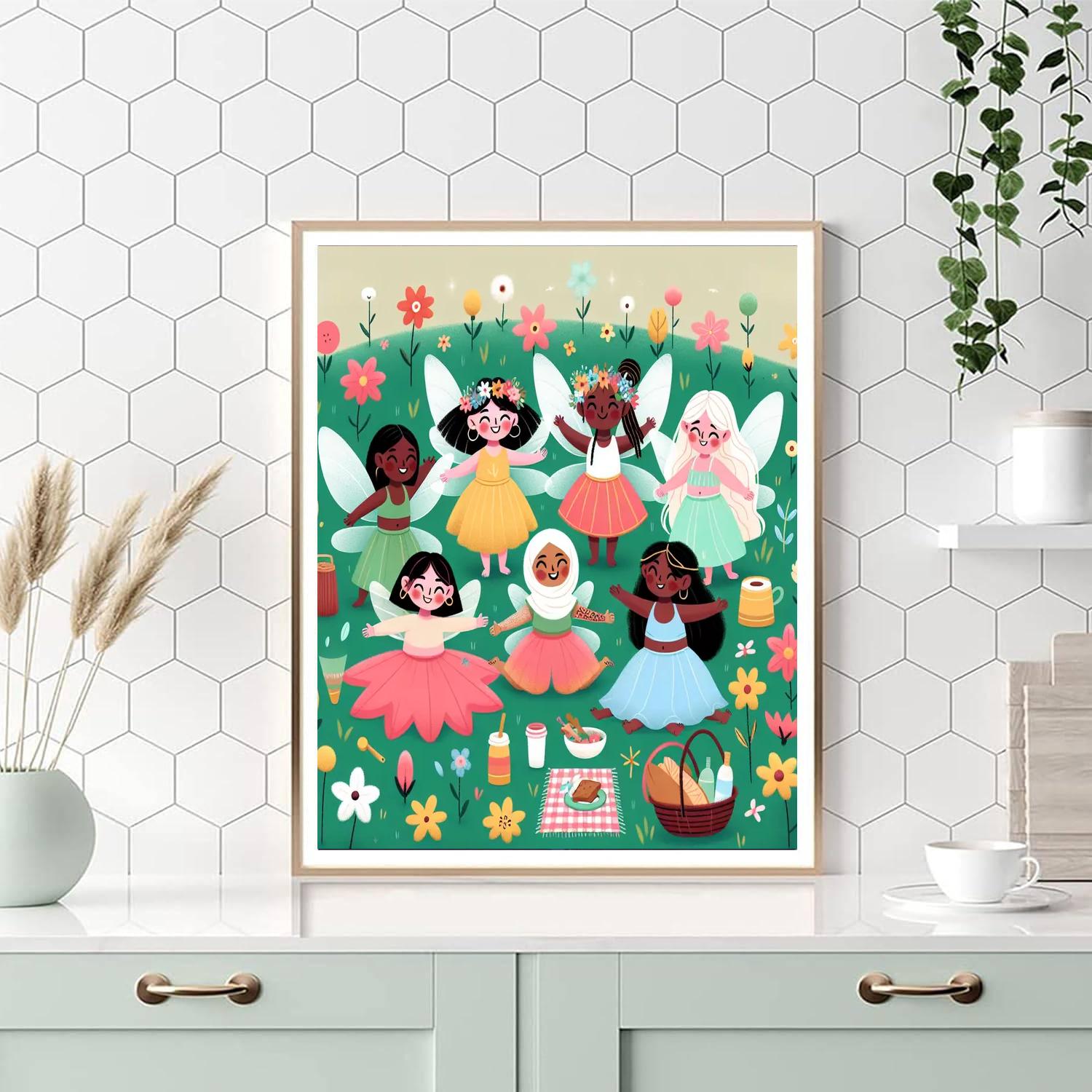 Fairy Picnic Gathering DIY Paint By Numbers