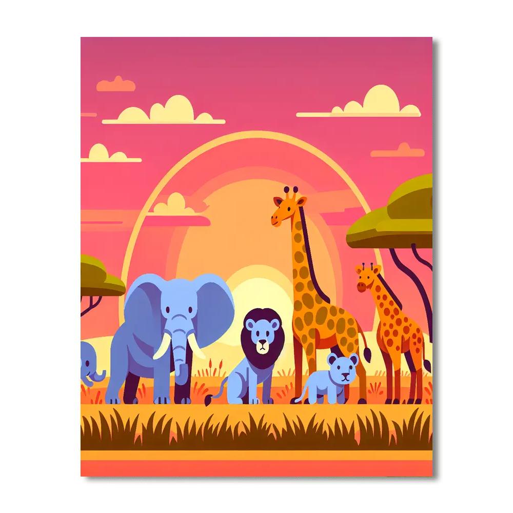 Savannah Safari Sunset Paint By Numbers