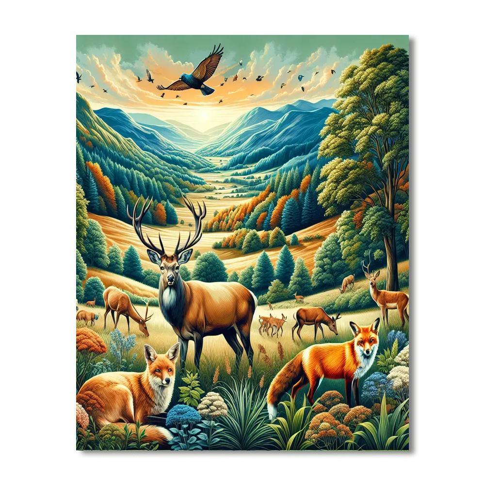 Majestic Wildlife Journey Number Painting