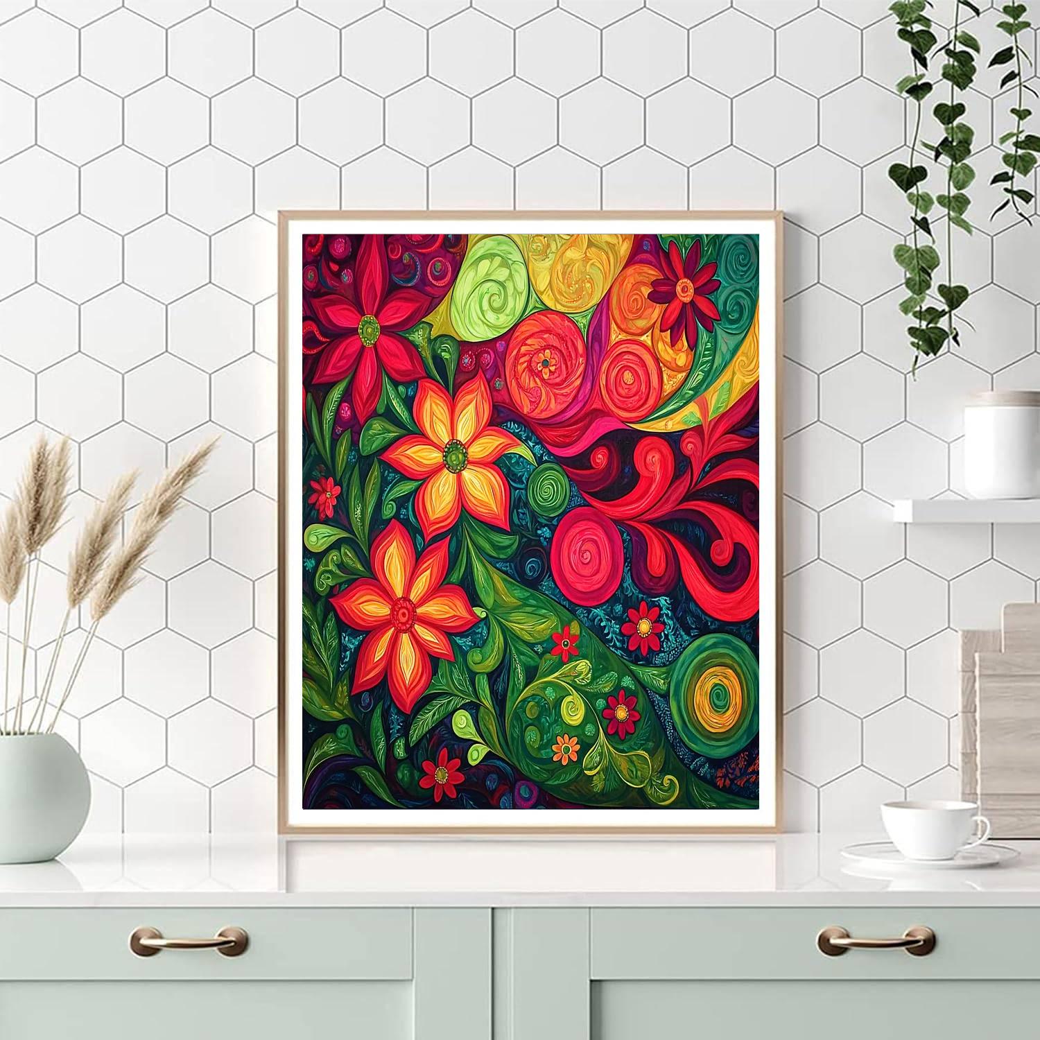 Frida Kahlo Inspired Passion In Bloom  Paint By Color