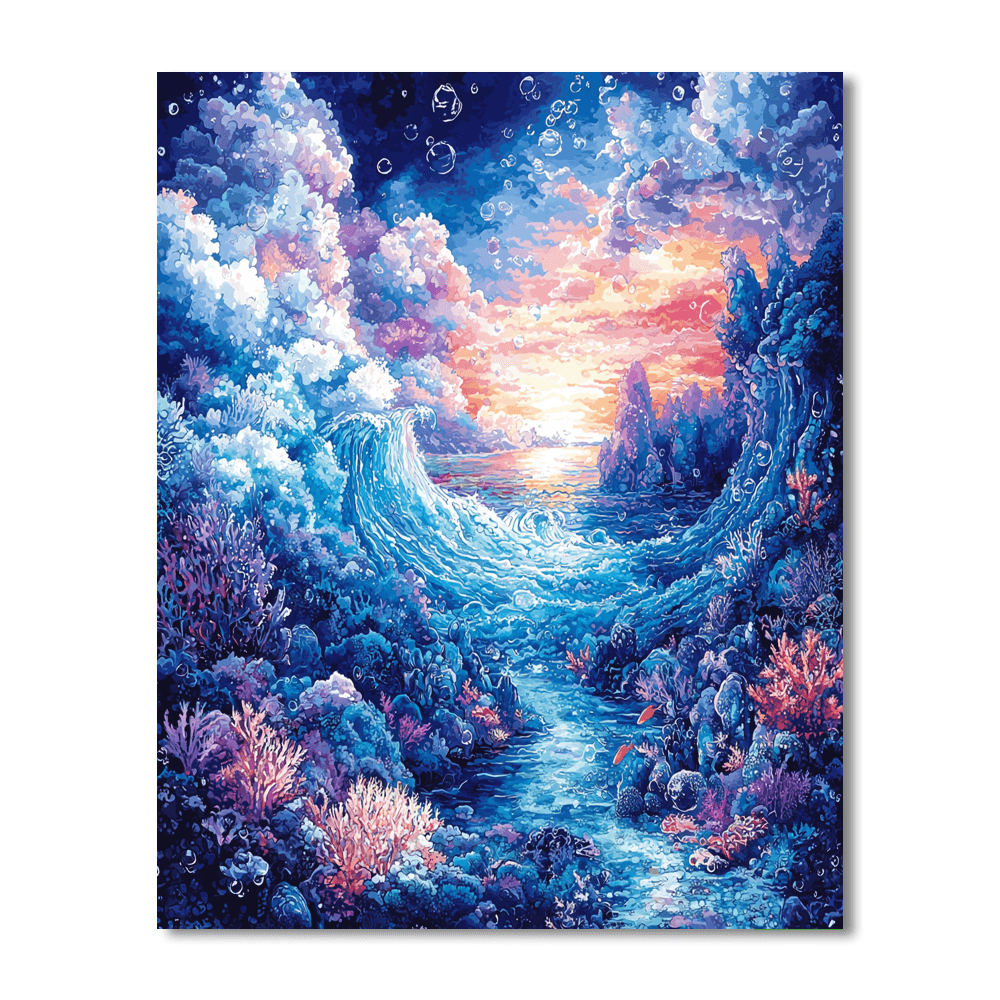 Hokusai Inspired Mysterious Waters  Paint By Numbers Art