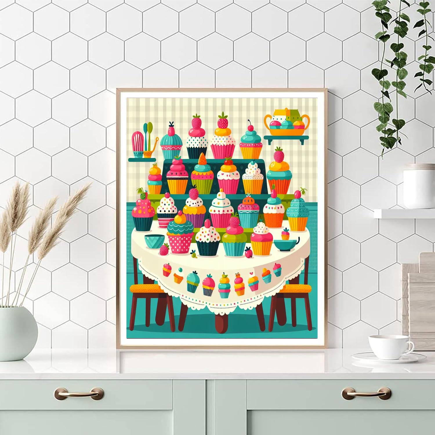 Cute Cupcakes Number Painting