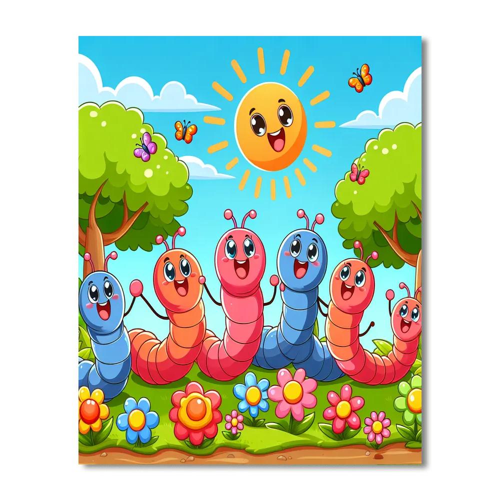 Wiggly Worm Family Numbered Painting Kits
