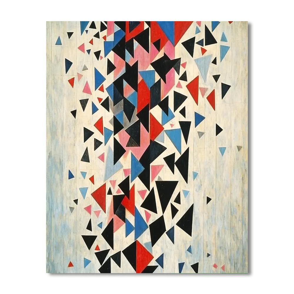 Kazimir Malevich Inspired Geometric Cascade  Paint By Numbers