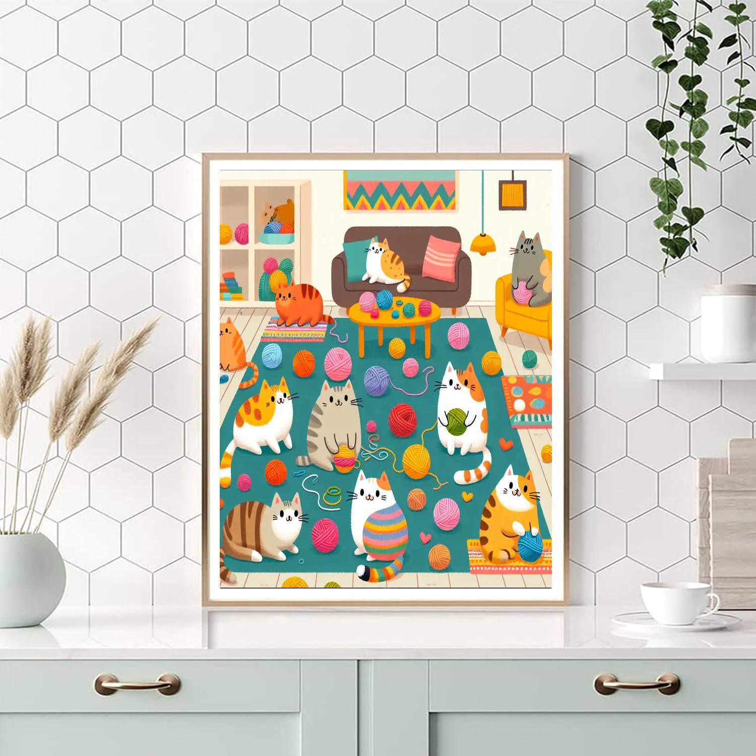 Mischievous Cat Caper Painting By Numbers Kit