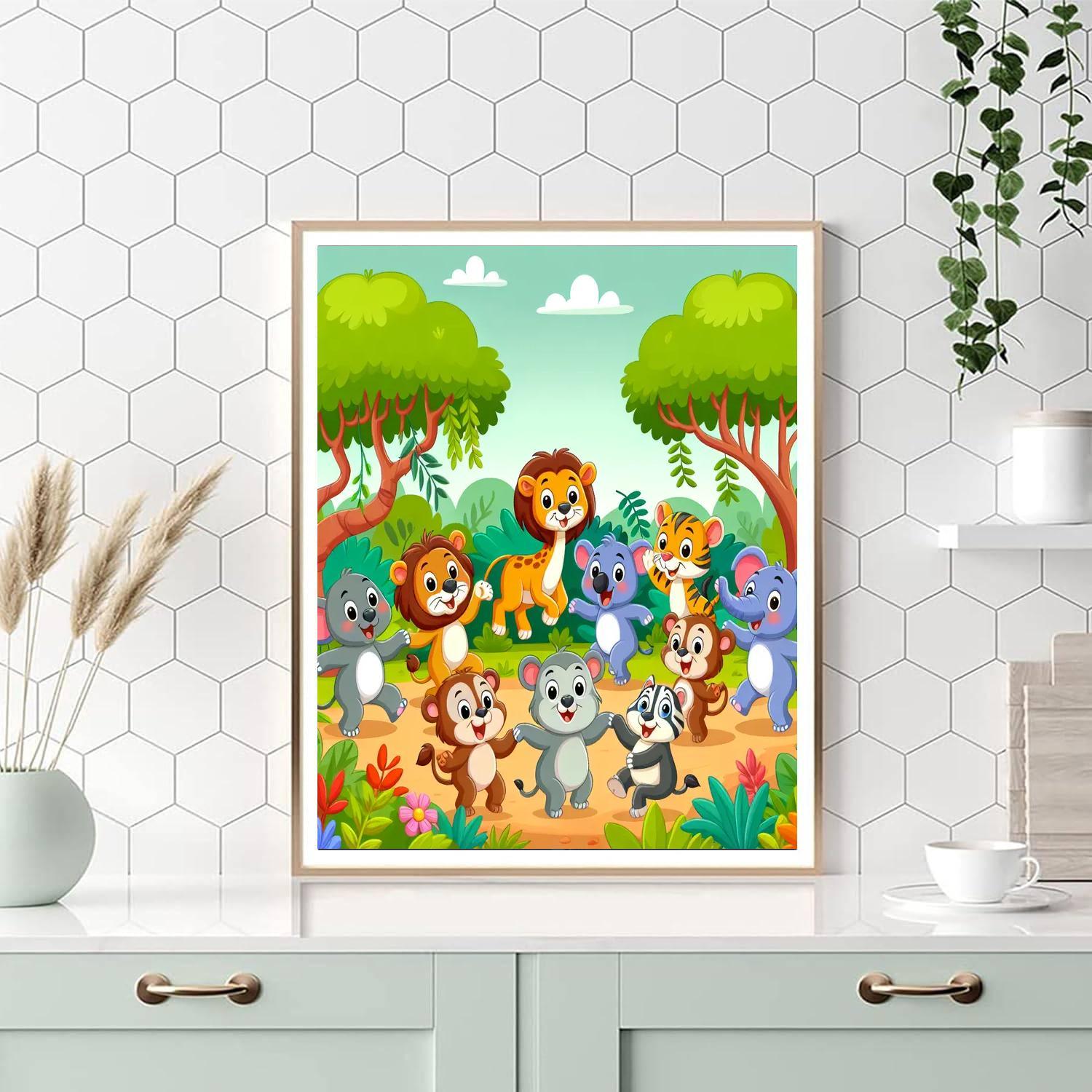 Jungle Adventure With Friends Paint By Numbers Art