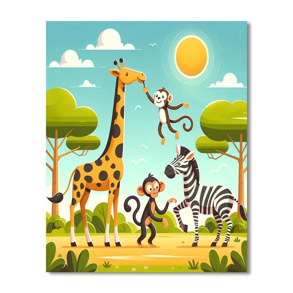 Colorful Zoo Adventure Numbered Painting Kits