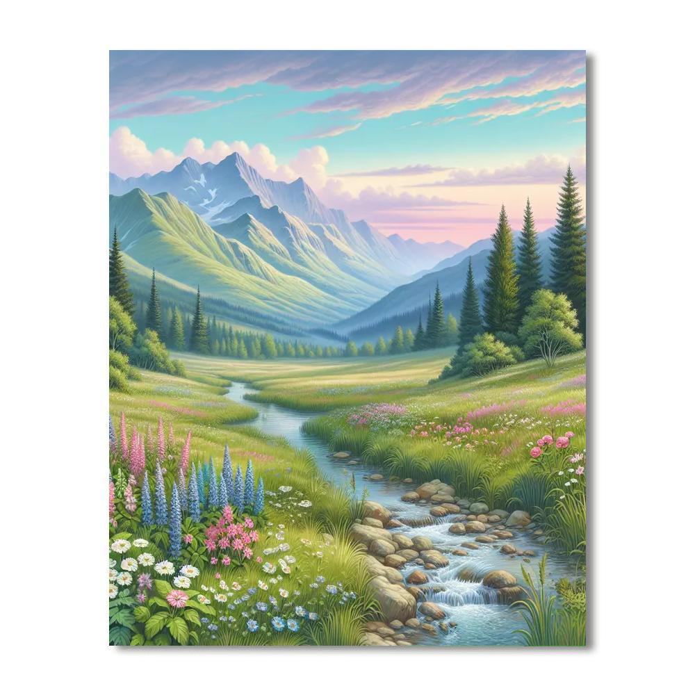 Mountain Meadow Serenity Paint By Color
