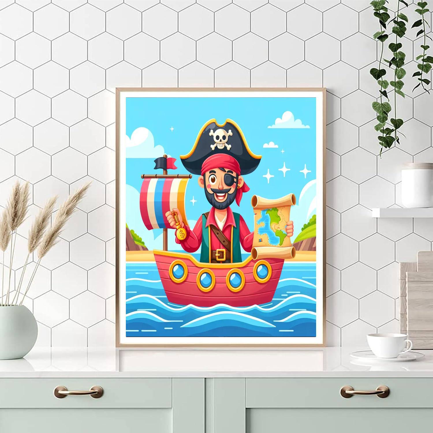 Fantasy Pirate Ship Adventure Painting Number Kit