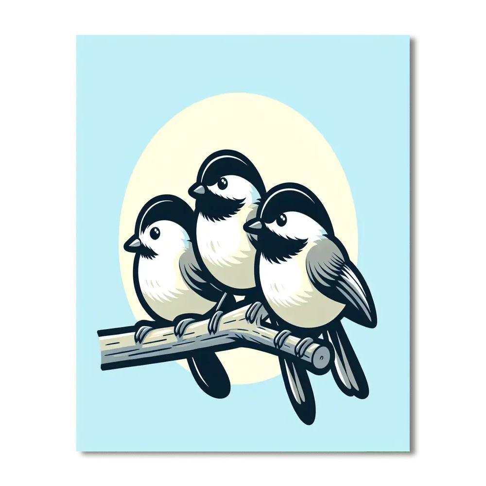 Chirpy Chickadee Chat Number Painting