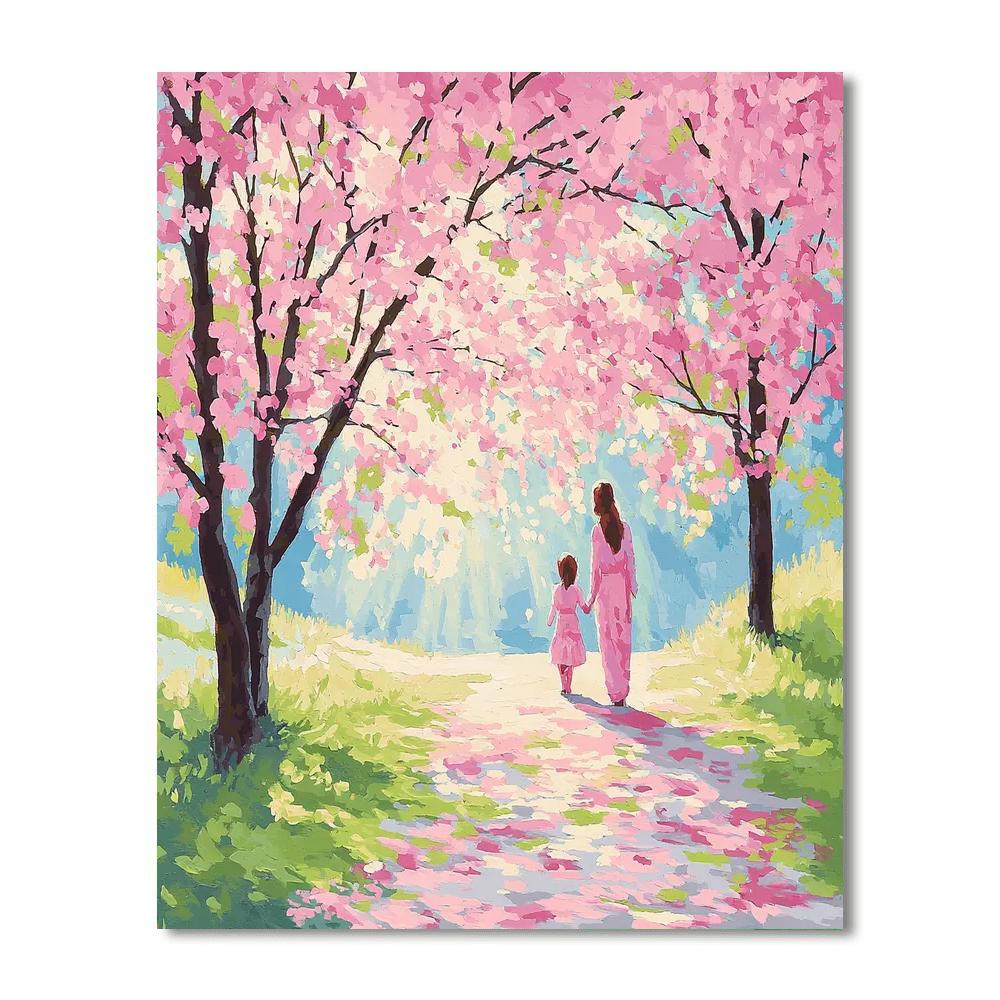 Love Under The Cherry Blossoms Numbered Painting Kits