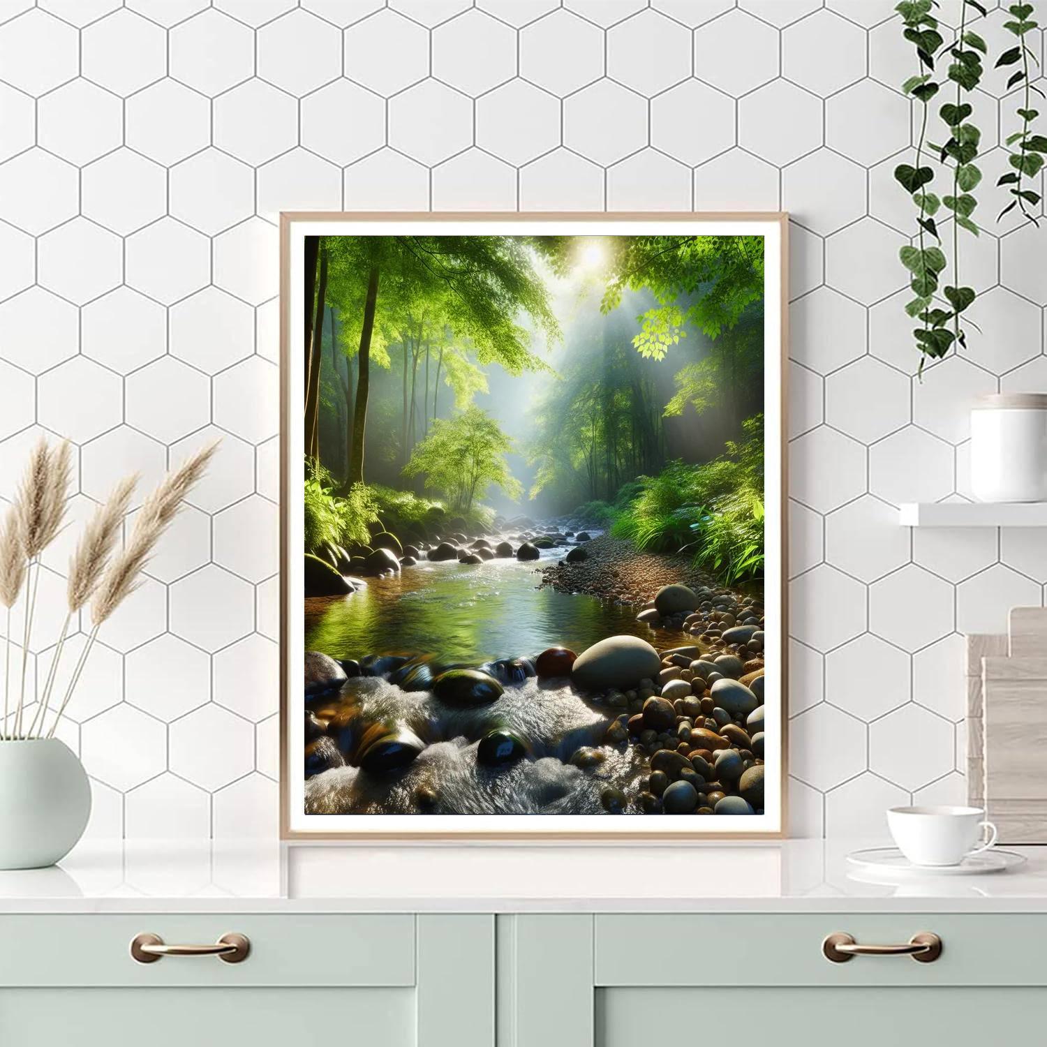 Quiet Forest Stream Paint By Number