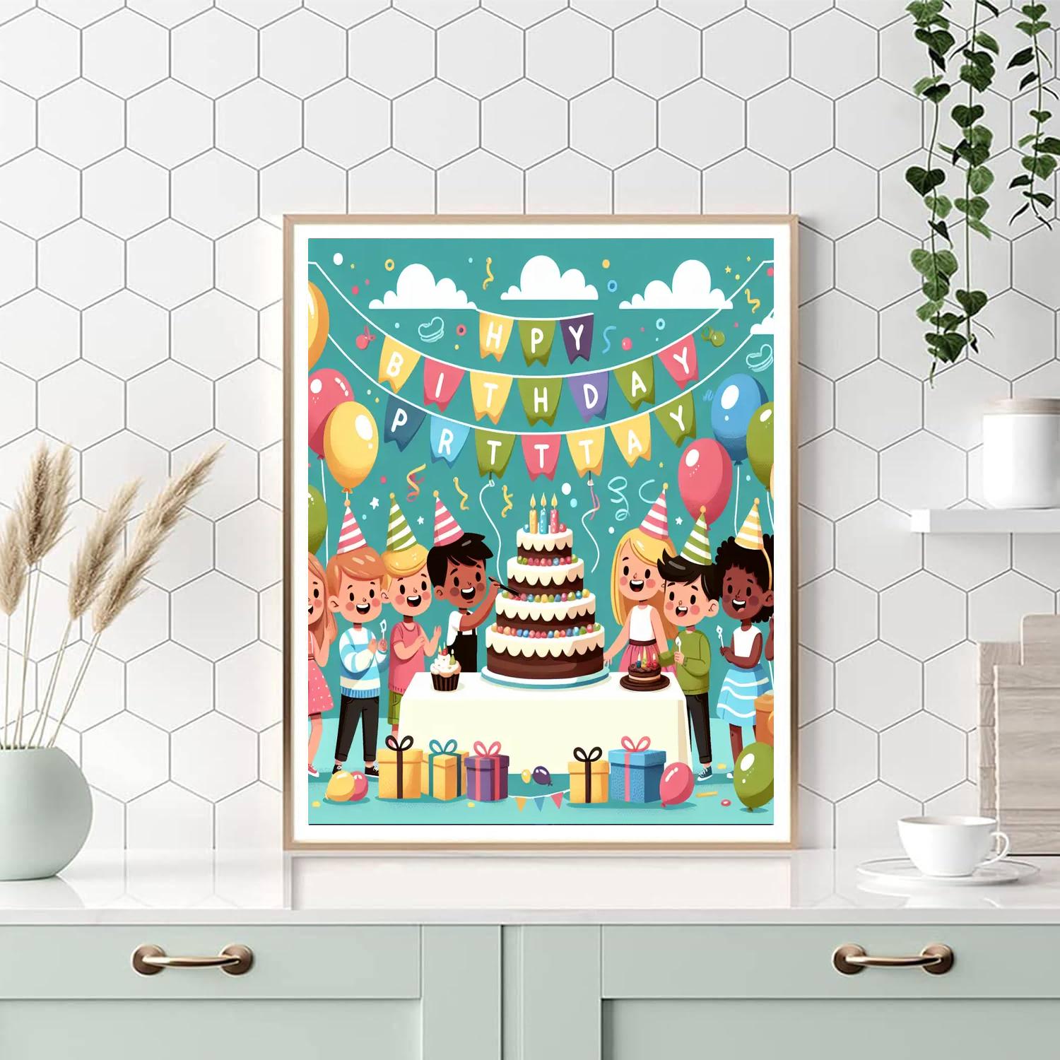 Cheerful Birthday Party Numbered Painting Kits
