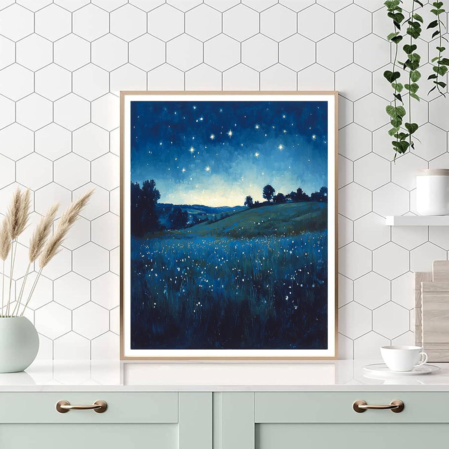 Leonardo Da Vinci Inspired Starlit Meadows  Paint By Number