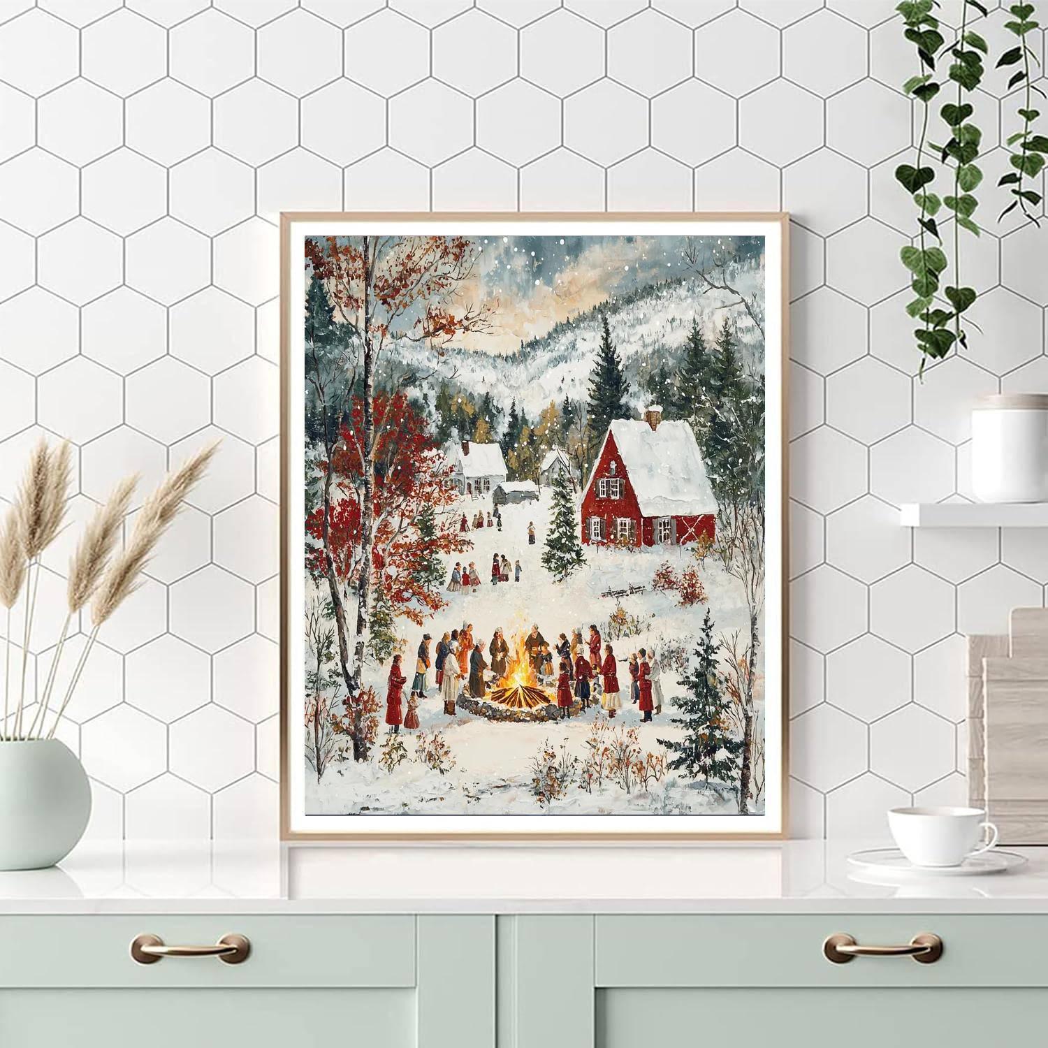 Grandma Moses Inspired Fireside Gatherings  Paint By Numbers Kits