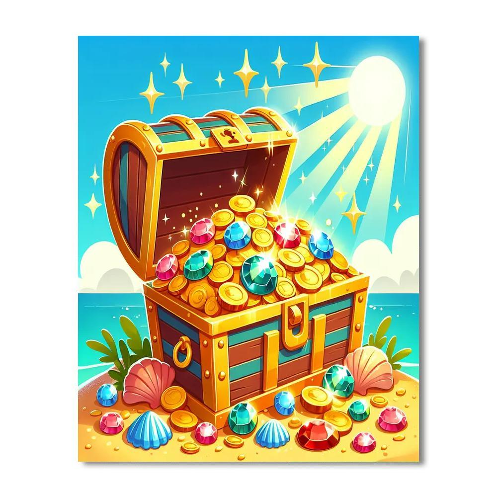 Adventurous Treasure Chest Paint By Numbers Art