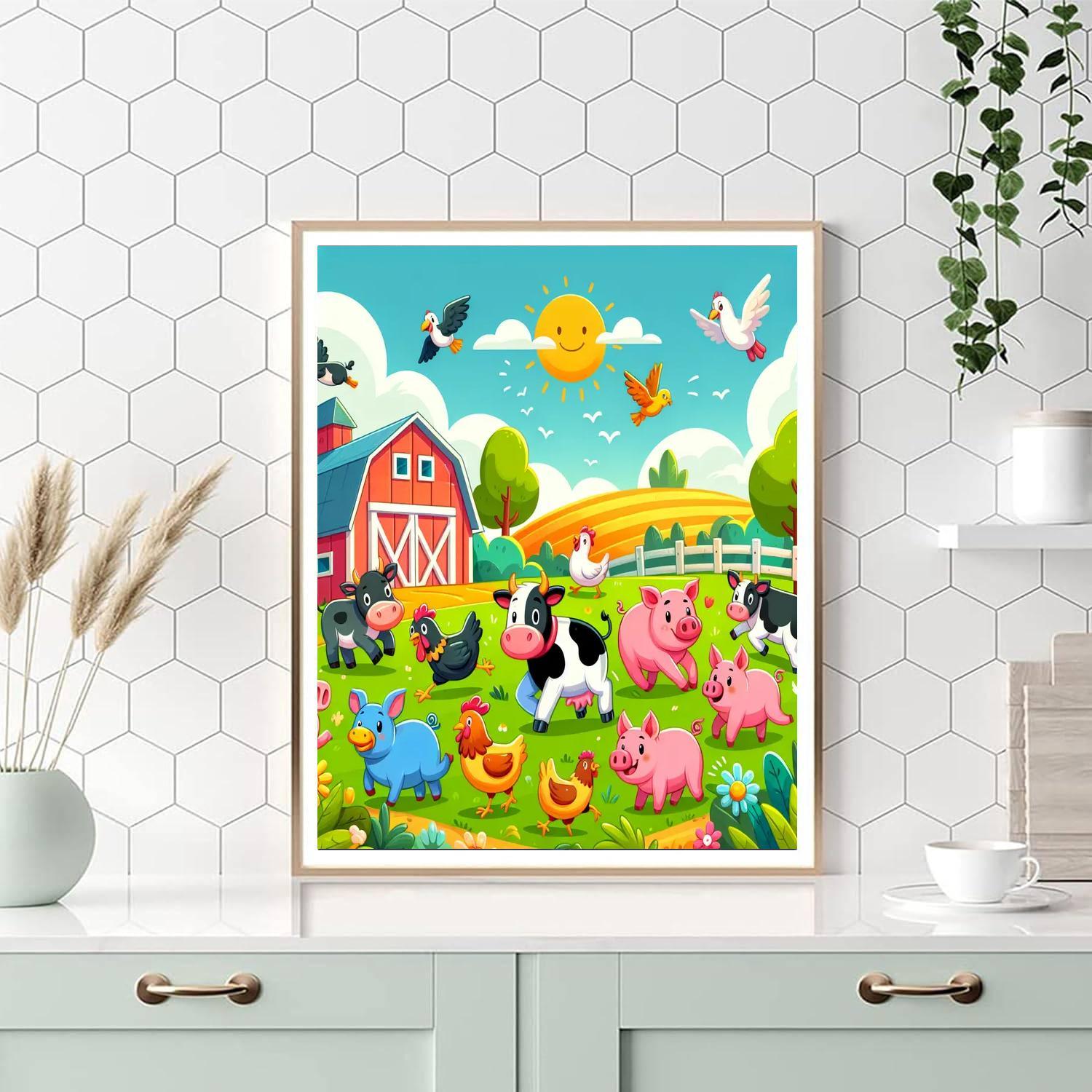 Exciting Farm Adventure Painting By Numbers Kit
