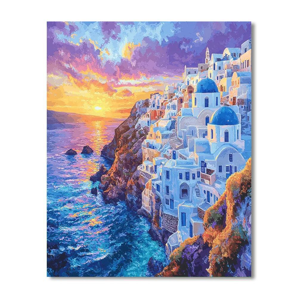 Santorini Cliffs - Santorini Painting Number Kit