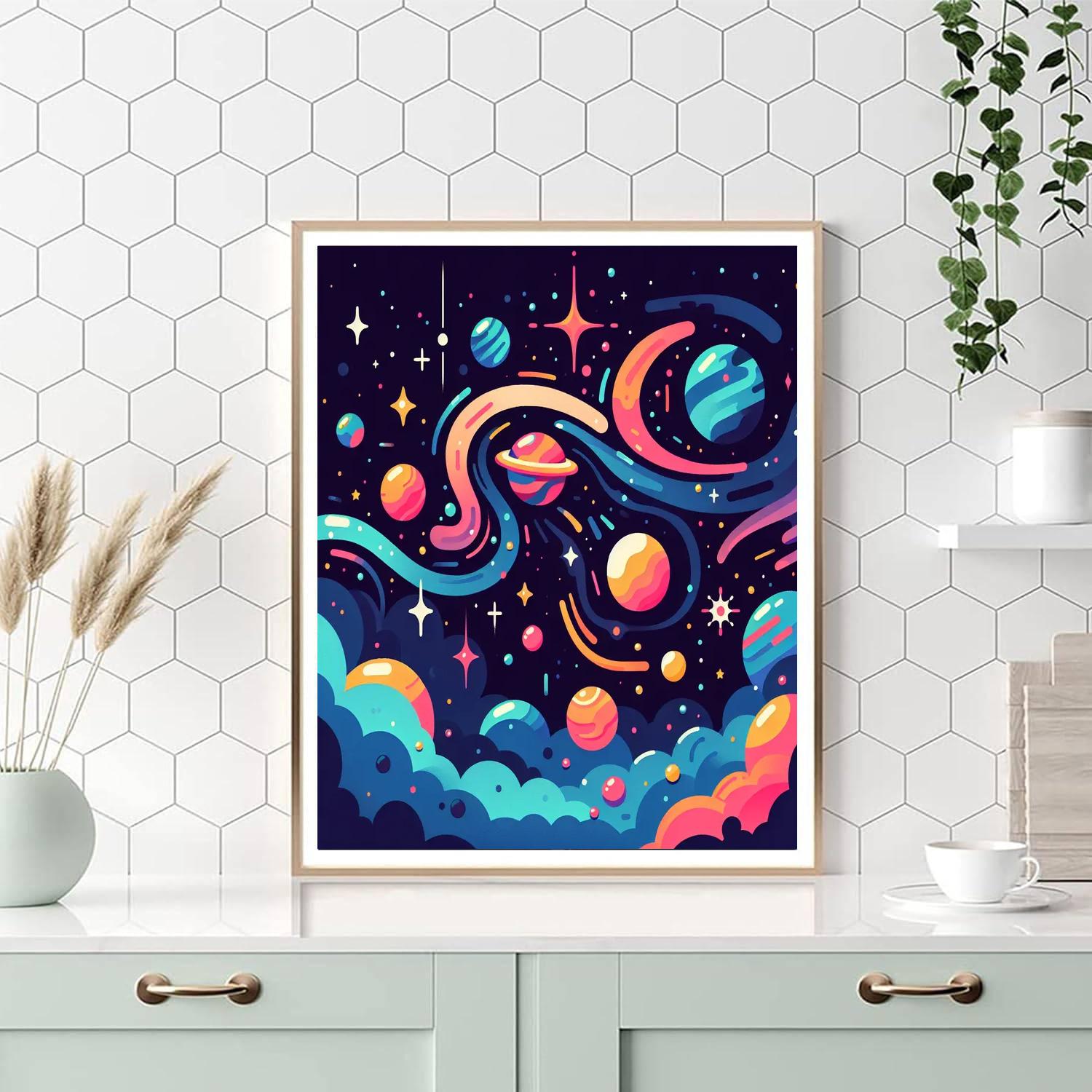Glowing Galaxy Gala Painting Number Kit
