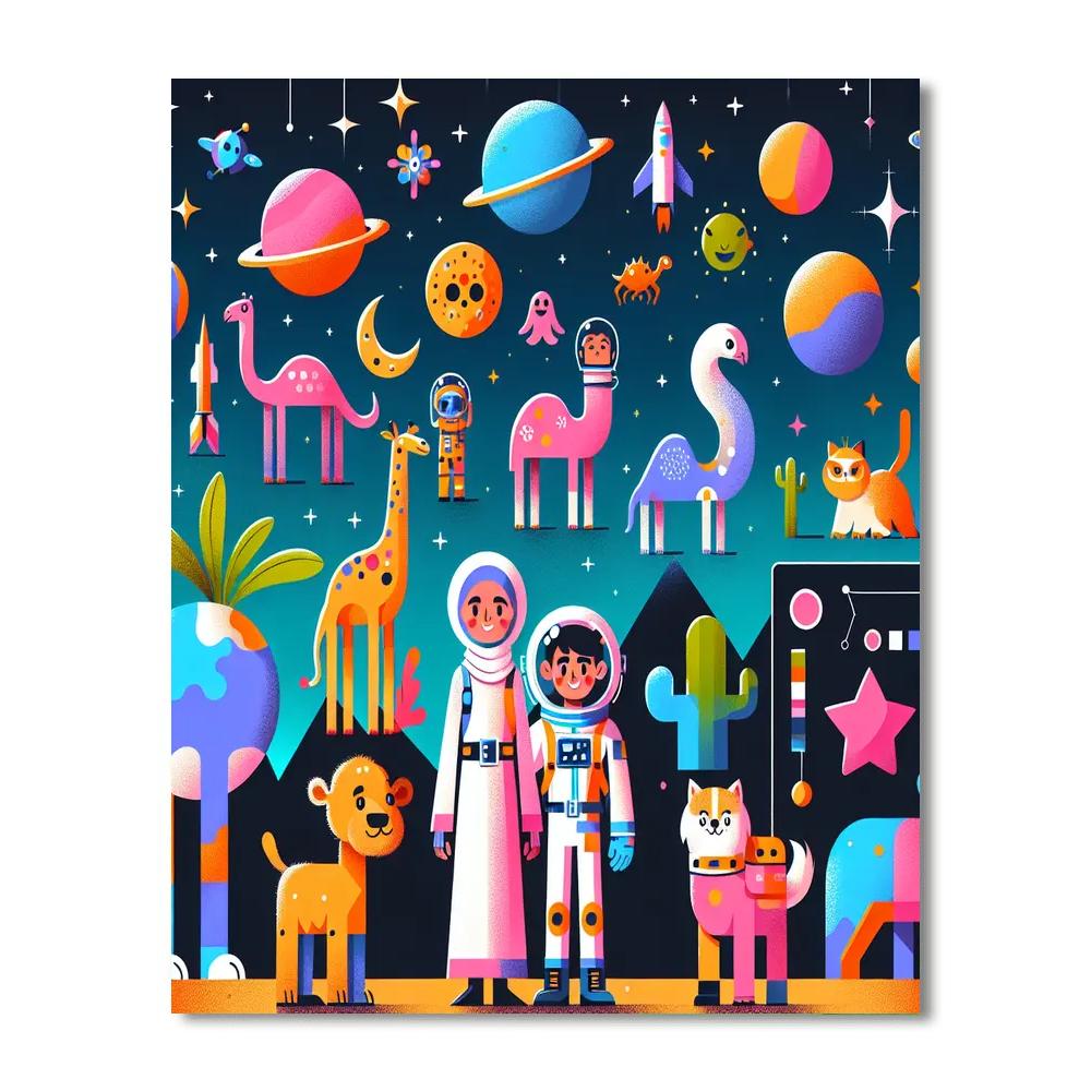 Stellar Safari Paint By Numbers Art