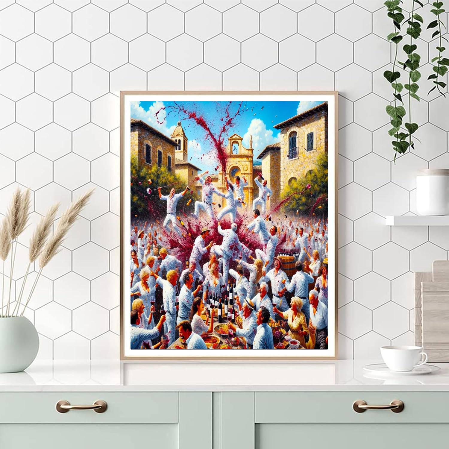 La Batalla De Vino Painting Number Kit