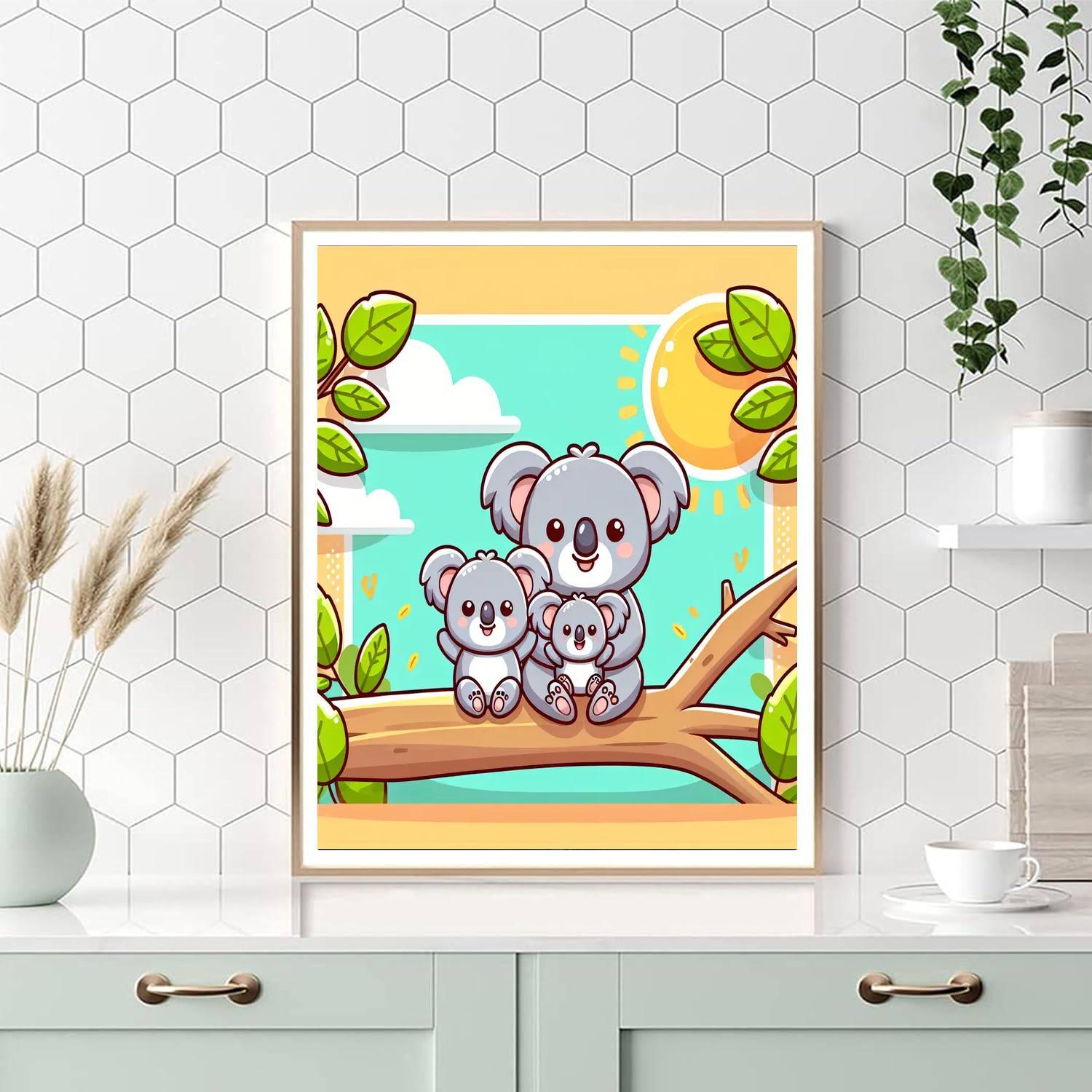 Cheerful Koala Family Paint By Number