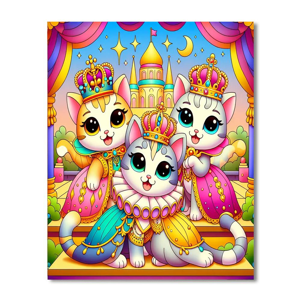 Friendly Feline Fantasy Paint By Numbers Art