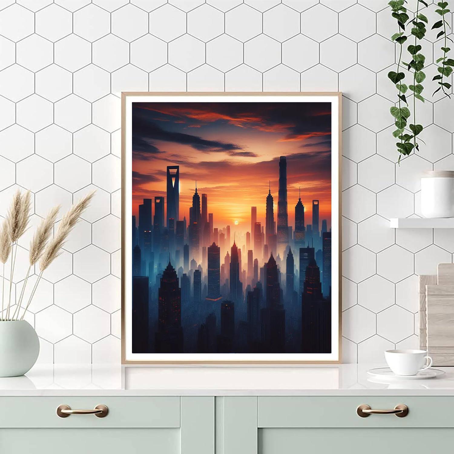 Classic Urban Skyline Paint By Numbers Art