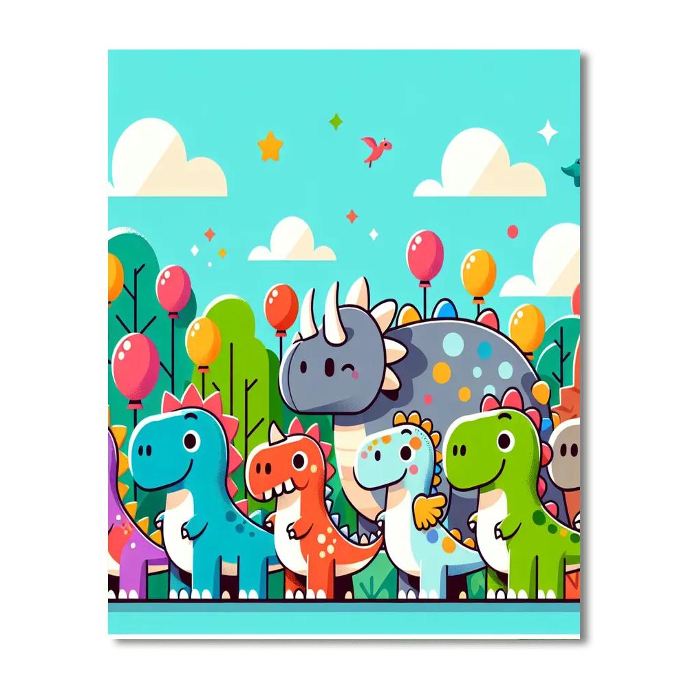 Dazzling Dino Parade Paint By Numbers Kits