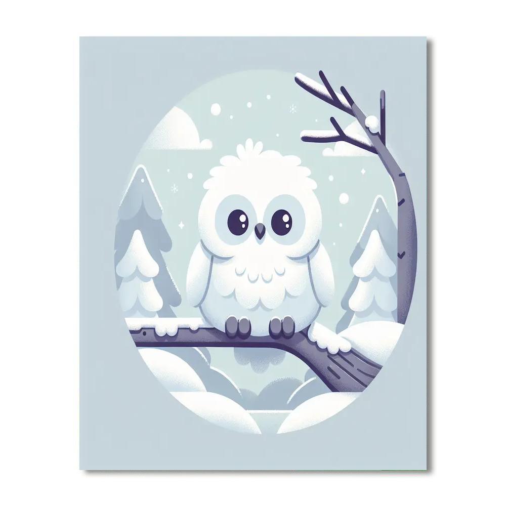 Cuddly Snowy Owl Painting By Numbers Kit