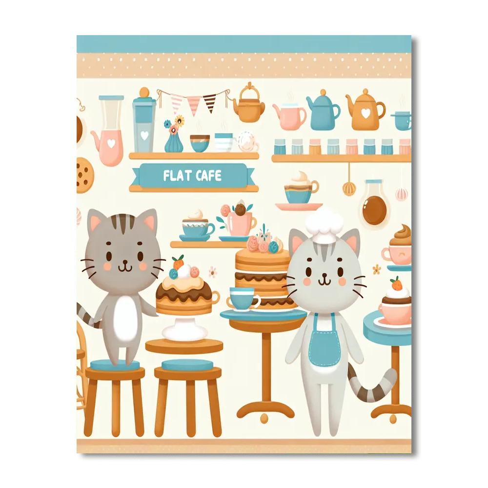 Creative Cat Cafe Painting Number Kit