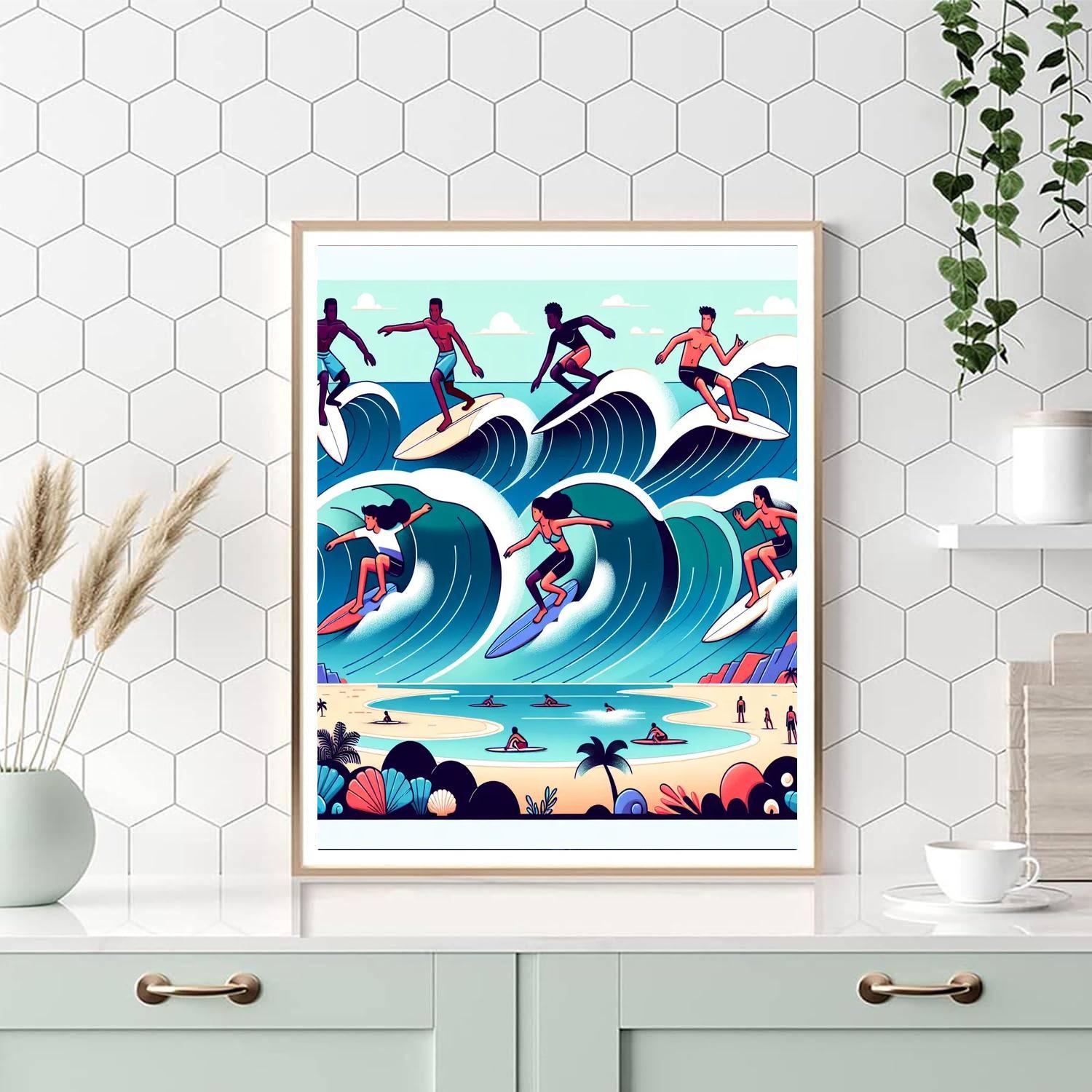 Ocean Surfing Safari Painting By Numbers Kit
