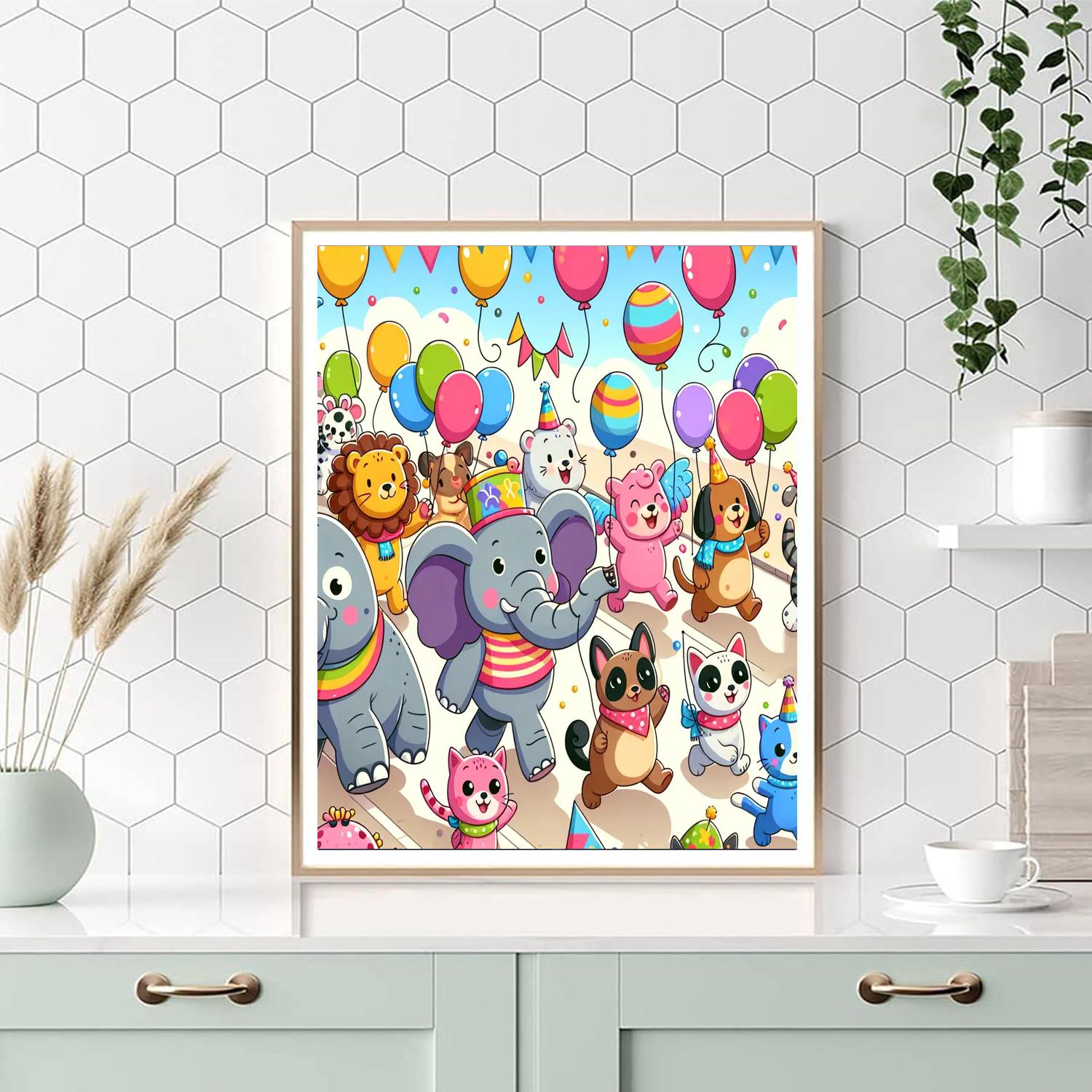 Artful Animal Parade Paint By Numbers Art