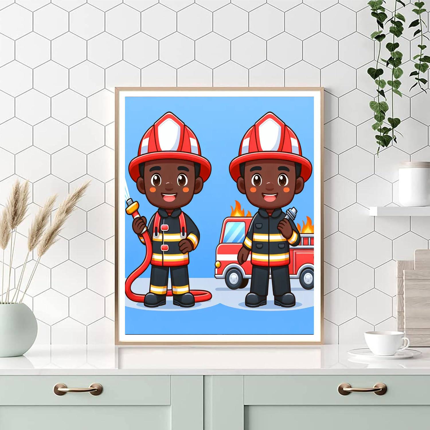 Fanciful Firefighter Painting Number Kit