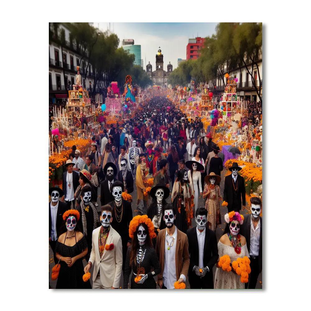 Dia De Los Muertos - Mexico City, Mexico Paint By Numbers Art