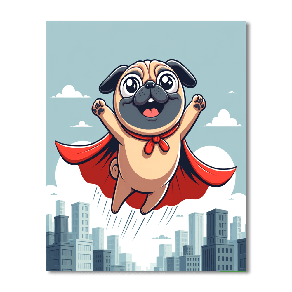 Superhero Pug Adventure Numbered Painting Kits