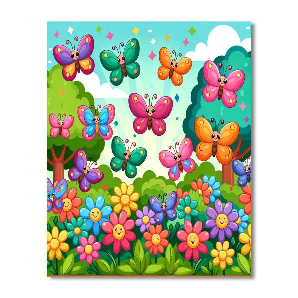Colorful Butterfly Sanctuary Paint By Number