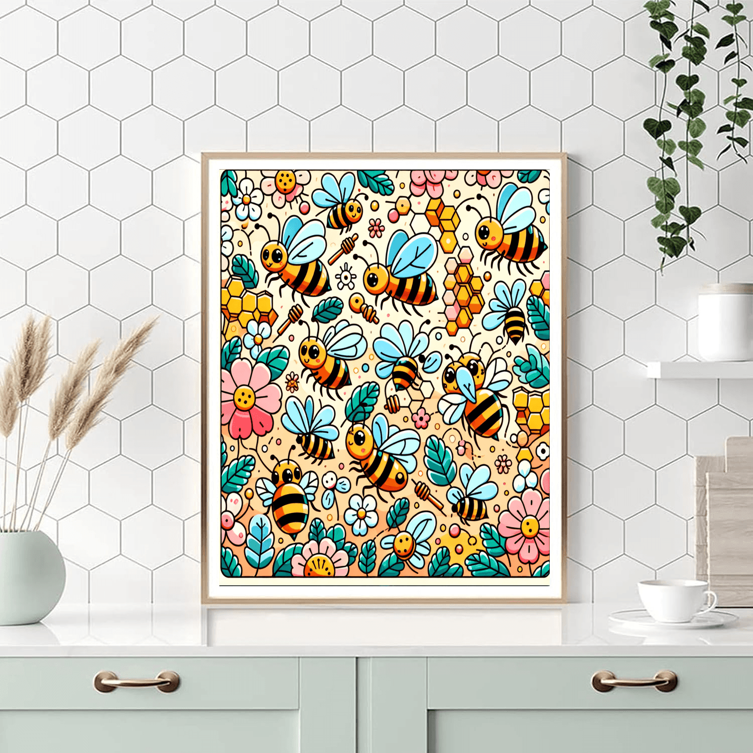 Busy Beehive Number Painting