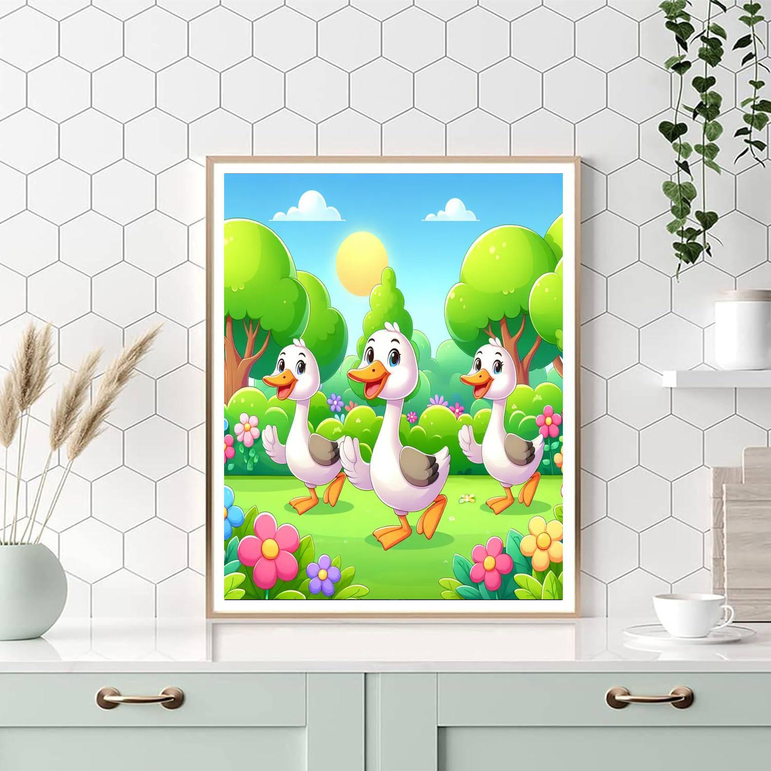 Giggly Geese Painting Number Kit