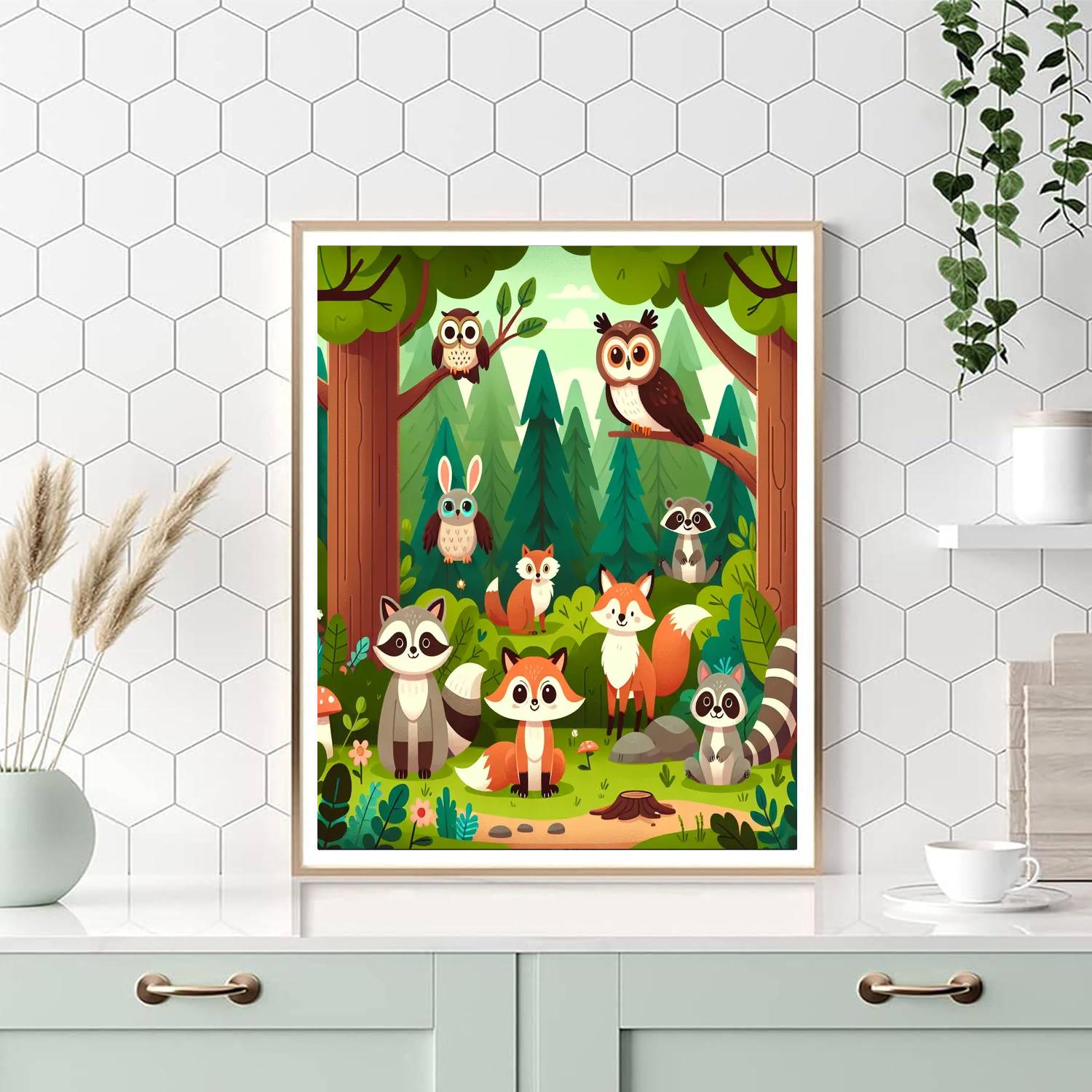 Adventure With The Woodland Creatures Paint By Color